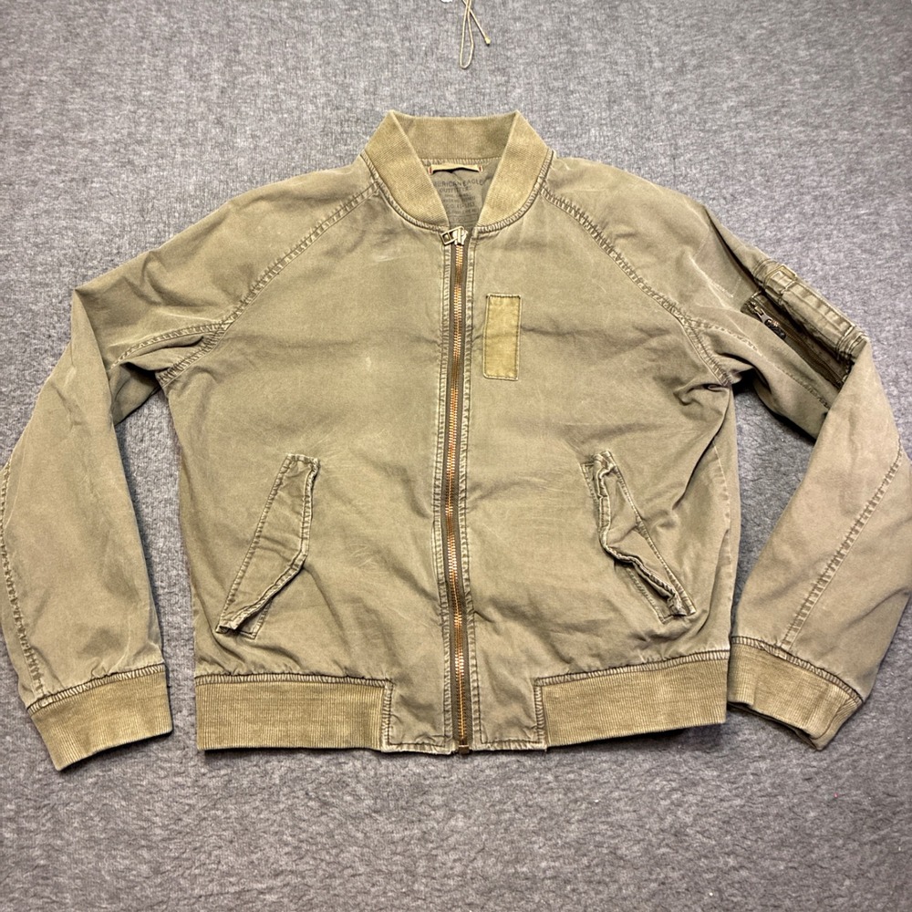 American Eagle Outfitters Bomber Jacket Mens‎ Large Green Vintage A.E.O. 41-1813